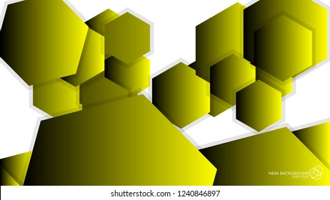 Vector Abstract Background Hexagon yellow light and shadow