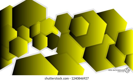 Vector Abstract Background Hexagon yellow light and shadow