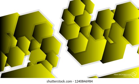 Vector Abstract Background Hexagon yellow light and shadow