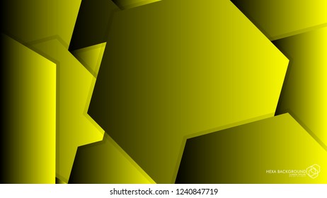 Vector Abstract Background Hexagon yellow light and shadow