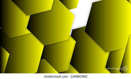 Vector Abstract Background Hexagon yellow light and shadow