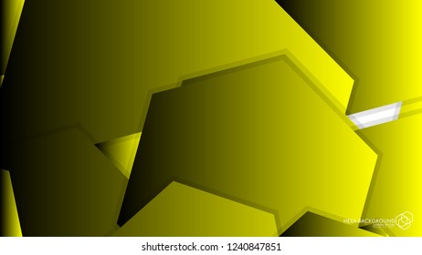 Vector Abstract Background Hexagon yellow light and shadow
