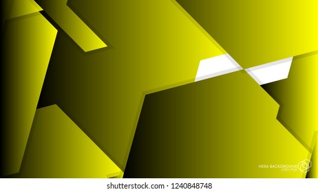 Vector Abstract Background Hexagon yellow light and shadow