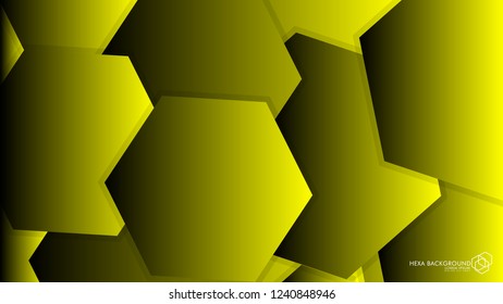 Vector Abstract Background Hexagon yellow light and shadow