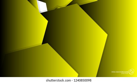 Vector Abstract Background Hexagon yellow light and shadow