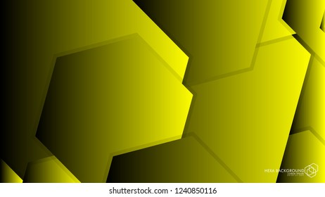 Vector Abstract Background Hexagon yellow light and shadow