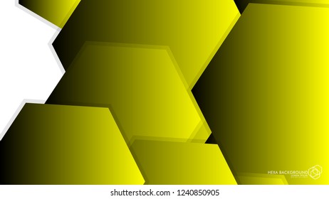 Vector Abstract Background Hexagon yellow light and shadow