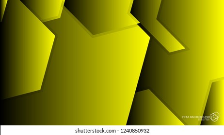 Vector Abstract Background Hexagon yellow light and shadow