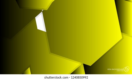 Vector Abstract Background Hexagon yellow light and shadow