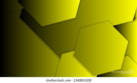 Vector Abstract Background Hexagon yellow light and shadow