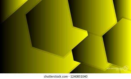 Vector Abstract Background Hexagon yellow light and shadow