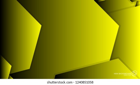 Vector Abstract Background Hexagon yellow light and shadow