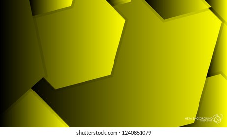 Vector Abstract Background Hexagon yellow light and shadow