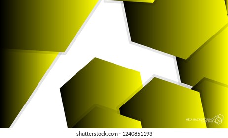 Vector Abstract Background Hexagon yellow light and shadow