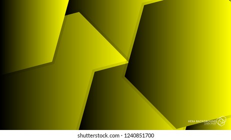 Vector Abstract Background Hexagon yellow light and shadow