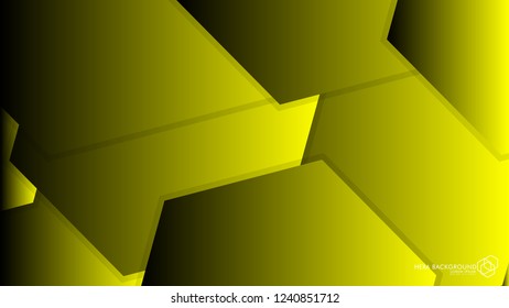 Vector Abstract Background Hexagon yellow light and shadow