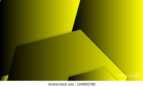 Vector Abstract Background Hexagon yellow light and shadow