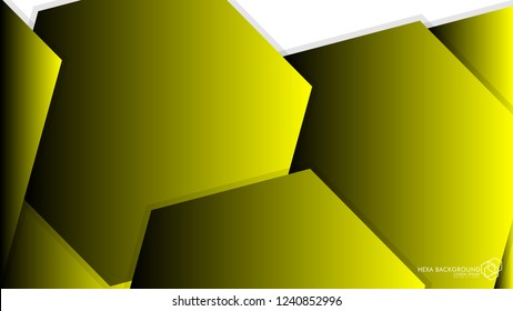 Vector Abstract Background Hexagon yellow light and shadow