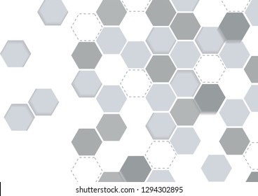 Vector Abstract background hexagons design. 3d science futuristic energy technology. Hi-tech digital concept