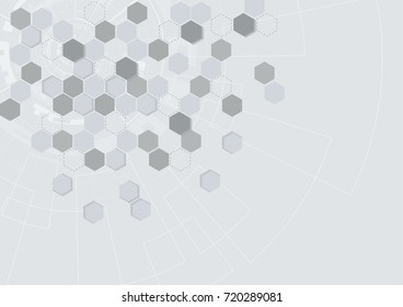 Vector Abstract background hexagons design. 3d science futuristic energy technology. Hi-tech digital concept