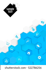 Vector abstract background hexagons pattern design tech sci fi innovation concept