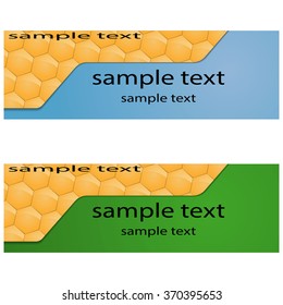 Vector Abstract Background Honey with Honeycomb, working bees and place for text