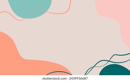 Vector Abstract Background Horizontal. Lines Spots, Pastel Colors. Poster, Cover, Frame, For Text, Advertising, for Any Design, Fashionable Modern Style. Summer. Spring. EPS 10