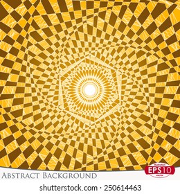 Vector abstract background illustration. Checker swirl art.