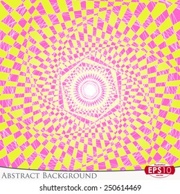 Vector abstract background illustration. Checker swirl art.