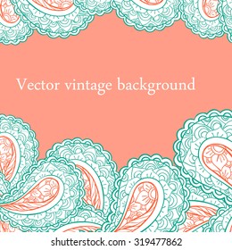 Vector abstract background with illustration leaves in mandala style. Good for packaging, card, banner, invitation, print design