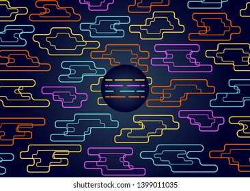 vector abstract background illustrationwith neon colored geometrical shapes