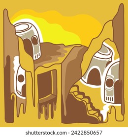 Vector abstract background of imaginary landscape