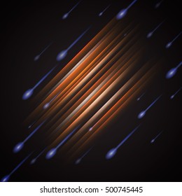 Vector abstract background. Inclined glowing stripes.