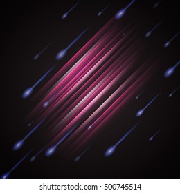 Vector abstract background. Inclined glowing stripes.