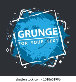 Vector abstract background with ink brush strokes and geometrical figure . Grunge border. Vector colorful paint splashes. Paint splat.  Grunge frame with space for your text.