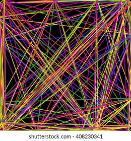 Vector abstract background of interwoven colorful lines, net technology  