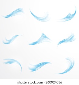 Vector abstract background. Isolated wavy lines set on white background.