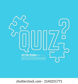 Vector abstract background with jigsaw puzzle pieces. Question mark and quiz symbol. Problem solving concept.