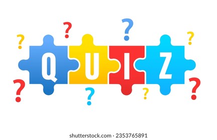 Abstrakter Vektorhintergrund mit Puzzleteilen. Fragezeichen und Quizsymbol. Problemlösungskonzept. Banner mit Farbpuzzles. Vektorgrafik