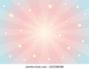 Vector abstract background in kawaii style with stars. Kawaii dreams background