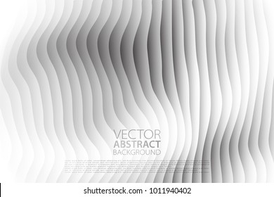 Vector abstract background. Layered effect backdrop. Minimalistic texture with wavy motif. Banner, flyer, cover template design.