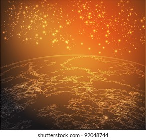Vector abstract background. Light lamp
