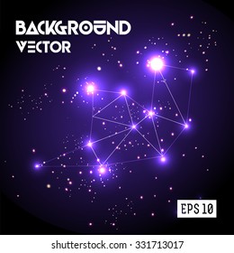 Vector Abstract background - lights and lines effect. Space