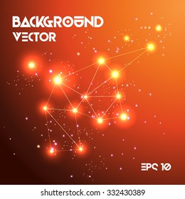 Vector Abstract background - lights and lines effect. Space