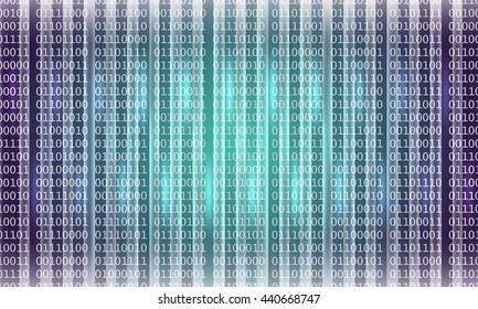 Vector abstract background with lights; lines and binary code