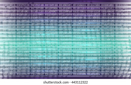 Vector abstract background with lights; lines and binary code