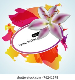 Vector abstract background with lilia flower