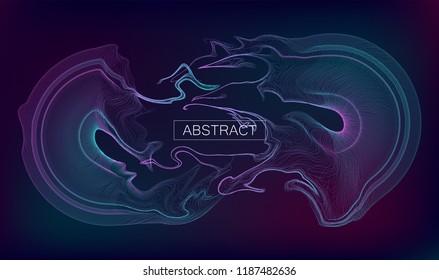 Vector abstract background, line and particles. Illustration suitable for design. Break of the whole structure. Vector Background