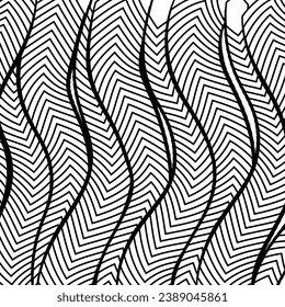 Vector abstract background of lines in black and white colors