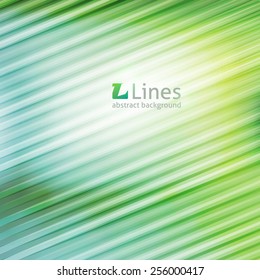 vector abstract background with lines and logo of letter L, green color